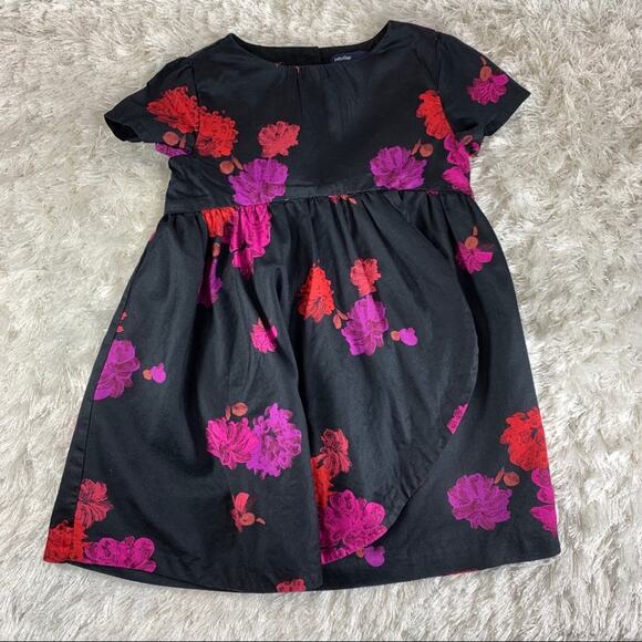 baby Gap Floral Black Red Pink Dress 3 yr Classic - Picture 1 of 7
